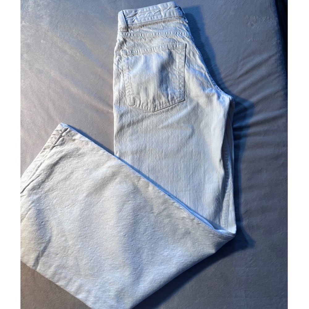 Zara Women High Waisted Wide Leg Jeans Cream Off White Size 4 Baggie Stylish - Picture 8 of 8